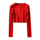 New Summer Thin Knitted Cardigan Women Spring Long Sleeve Basic Cropped Sweaters Female Casual Short Jumper
