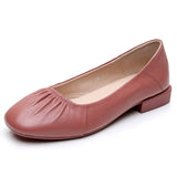 Shoes Soft Comfortable Genuine Leather Shoes Ladies Low Heels Soft Office Lady Work Shoes Slip On Pumps For