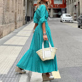 Fongt Spot Spring 2024 New Women's Casual Temperament Long-Sleeved Print Shirt Dress-Outfit