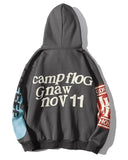 Letters Printed Long Sleeve Hoodie-Outfit