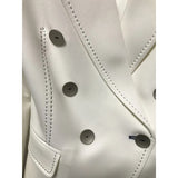 QUALITY 2023 Designer Blazer Jacket Women's Double Breasted Shell Buttons Contrast Top stitching Slim Fitting