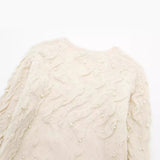 New Artificial Pearl Textured Knitted Coat 9598278-Outfit