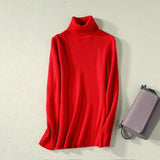 Turtleneck Slim Sweater Women Pullovers 2021 Autumn Thick Long Sleeve Basic All-match Tops Ladies Fashion Office