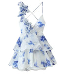 Fongt Women's Explosive Three-Dimensional Petals Decorated With Waist Princess Dress