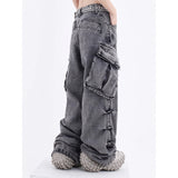 Acid Washed Baggy Cargo Jeans-Outfit