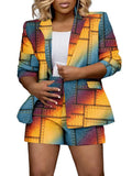 Fall New Style Women's Clothing Independent Station Fashion Temperament Printed Suit Shorts-Outfit