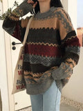 Vintage Jacquard Knit Sweater-Outfit