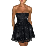 Fongt Hot Selling With Chest Temperament Fashion Gauze Small Dress Backless Dress