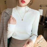 Fongt Women's Half-High Collar Bottom Shirt With Autumn And Winter Gas Sweater 2024 New High-End Feel