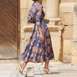 Fongt Spot 2024 Spring New Lady Fashion Temperament Print Medium Long Dress-Outfit