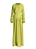 Fashion Suit Women's New Spring 2025 Casual Round Tie Folded High-End Long-Sleeved Design Two