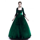 Autumn And Winter Dress High-End Solid Color Medieval Court High-Waisted Dress-Outfit