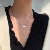 Square Shell Necklace-Outfit