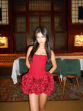 Fongt And Summer New Sexy Fish Bone Strap Adjustable Bosom Heavy Industry Flower Skirt Set LX0107