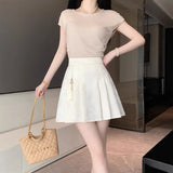 Fongt Chinese A-Dress Skirt Women's Early Autumn Black Short Skirt New Bag Hip Skirt High Waist Thin 100-Fold Skirt Package Post