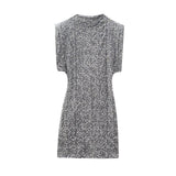 Fongt Women's Beads Dress Dress Sleeveless Party With Cushioned Shoulder Mini Dress Y2K