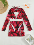 2025 New Bikin Bikin Tie Dye Four-Piece Split Swimsuit
