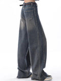 faded baggy boyfriend jeans with grosgrain