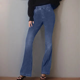 High-Waisted Stretch Women's Wear Jeans-Outfit