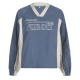 Color Casual V-Collar Loose Coat 2024 Spring / Summer Style Rope Design Basic Comfortable T-Shirt Sweater-Outfit