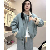 Short Plus Wool Lamb Coat Female Autumn And Winter New 2024 Korean Version Popular Small Thick Warm Jacket-Outfit