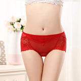 Fongt Sexy Transparent Lace Breathable Comfortable Mid-Rise Cotton Crotch Hips Fiery Pants Lady