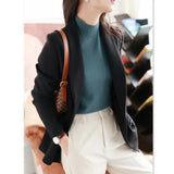 Fongt Simple Knitted Shirt Inside The Woolen Sweater Thicker Half-High Collared Shirt Sweater Women's Autumn And Winter