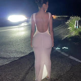 Backless Bodycon Maxi Dress-Outfit