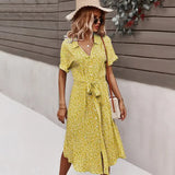High Waist Casual Loose Single-Breasted Midi