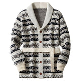 Fongt Men's Autumn And Winter Thickened Plus-Flower Sweater Mid-Long T-Shirt Belt Knitted Jacket
