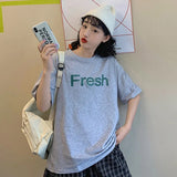funny printed Loose basic t shirt summer pure cotton Short Sleeve cute T-shirts Women casual white tops tshirt