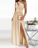 Slant Shoulder Hollow-out Elegant Other Commuter Gradient Color High Long