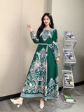 Floral Long-Sleeved Dress-Outfit