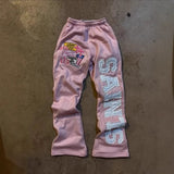 Fongt Popular SAINTS Series Printed Young Casual Broad Leg Trousers Hot