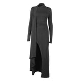 Fongt Knitted Long Sleeve Sexy Open Fork Ken Bean With The Same Body Dress In Summer Babes