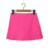 Spring Style Classic Holiday Shorts, Solid Color Shorts, Half Skirt, A-Shaped Skirt.-Outfit
