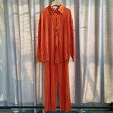 Net Color Press Fold Suit-Outfit