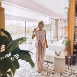 Women's Fashion Fashion Button Stripe Suit-Outfit