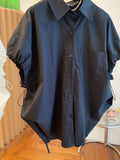 style Summer Fashion Puff Sleeve Women Blouses Single Breasted Turn-down Collar New Shirt