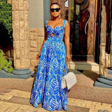 Fongt 2025 Summer New Women's Fashion Sexy Dress Slings Printed Fork