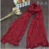 Brand Fashion Casual Foulard All-match Solid Soft Cotton Long Scarf Women