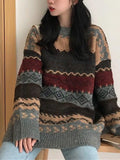 Vintage Jacquard Knit Sweater-Outfit