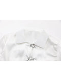 Women's White Shirt Vintage Long Sleeve Single Breasted Loose Office Ladies Female Elegant Slim All-match Blouses Chic Top