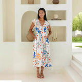 Fongt 24 Spring / Summer Flower Print Single Breasted Dress 88157-Outfit