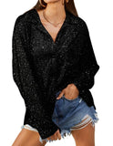 Fongt 2025 Women's New Fashion Sleeve Long-Sleeved Collar Temperament Casual