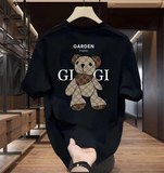 Fongt High-Quality Men's New Cotton T-Shirt Short-Sleeved Simple Design Design Print Round Collar Fashion Top