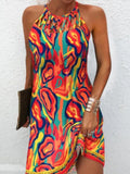 2023 New Positioning Printing Empty Sleeveless Dress-Outfit