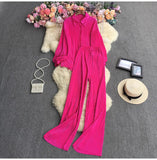 Fongt Suit Female Temperament Loose Long-Sleeved Shirt Two Sets Of Leisure High-Waist Hanging Pendant 100 Rolls