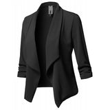 Wise Hot Style Slim Long Sleeve Pleated Suit Collar Solid Color Versatile Small Suit Jacket Size 10-Outfit