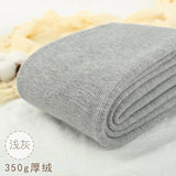 Warm Leggings Women Vertical Stripes Casual Pants Thickened Plush Cotton High Elasticity Solid High Waist Winter
